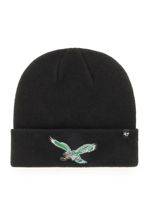 47 Philadelphia Eagles Black Retro Raised Cuff Womens Knit Hat