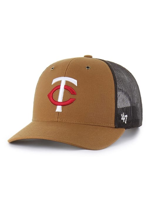 47 Minnesota Twins BROWN Carhartt Trucker Adjustable Hat 48025959
