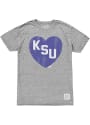 K-State Wildcats Original Retro Brand Heart Fashion T Shirt - Grey