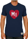 Original Retro Brand Navy Blue Heart Initials Short Sleeve T Shirt