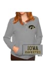 Iowa Hawkeyes Womens Tri-Blend Fleece Grey 1/4 Zip Pullover