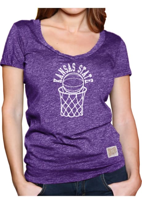 K-State Wildcats Purple Original Retro Brand Arched Hoop Short Sleeve T-Shirt