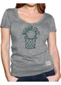 Original Retro Brand Michigan State Spartans Womens Grey Arched Hoop T-Shirt