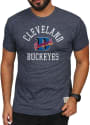 Cleveland Buckeyes Original Retro Brand Mock Twist Fashion T Shirt - Charcoal