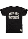 Oakland University Golden Grizzlies Original Retro Brand Arch Name With Sleeve Hit Fashion T Shirt - Black