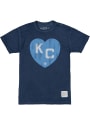 Kansas City Monarchs Original Retro Brand Heart Fashion T Shirt - Navy Blue