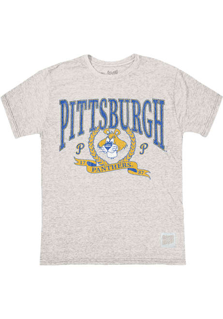 Pitt Panthers Ash Original Retro Brand Tri Blend Arched Short Sleeve Fashion T Shirt