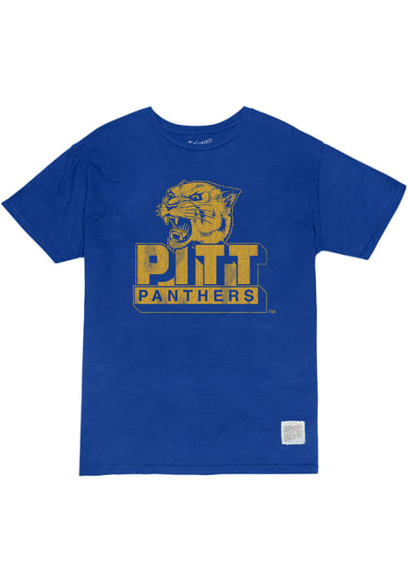 Pitt Panthers Blue Original Retro Brand Slub Short Sleeve T Shirt