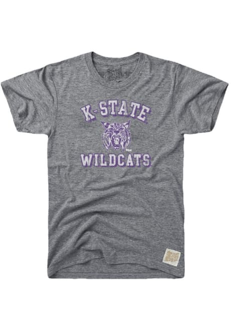 K-State Wildcats Grey Original Retro Brand Number One Short Sleeve Fashion T Shirt