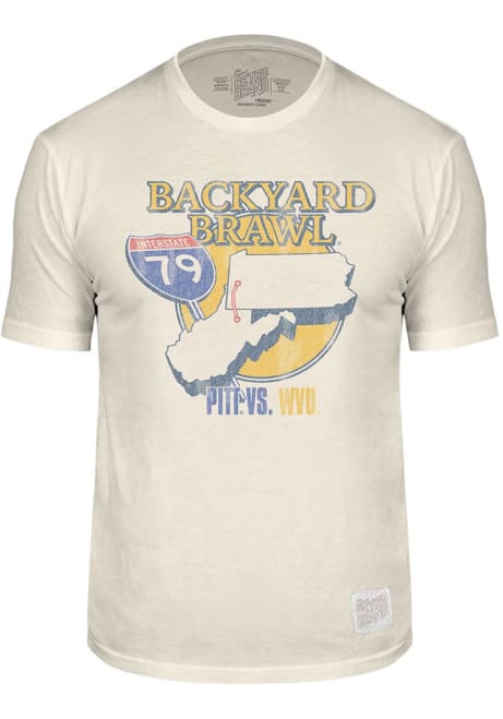 Pitt Panthers White Original Retro Brand Backyard Brawl Interstate 79 Short Sleeve T Shirt