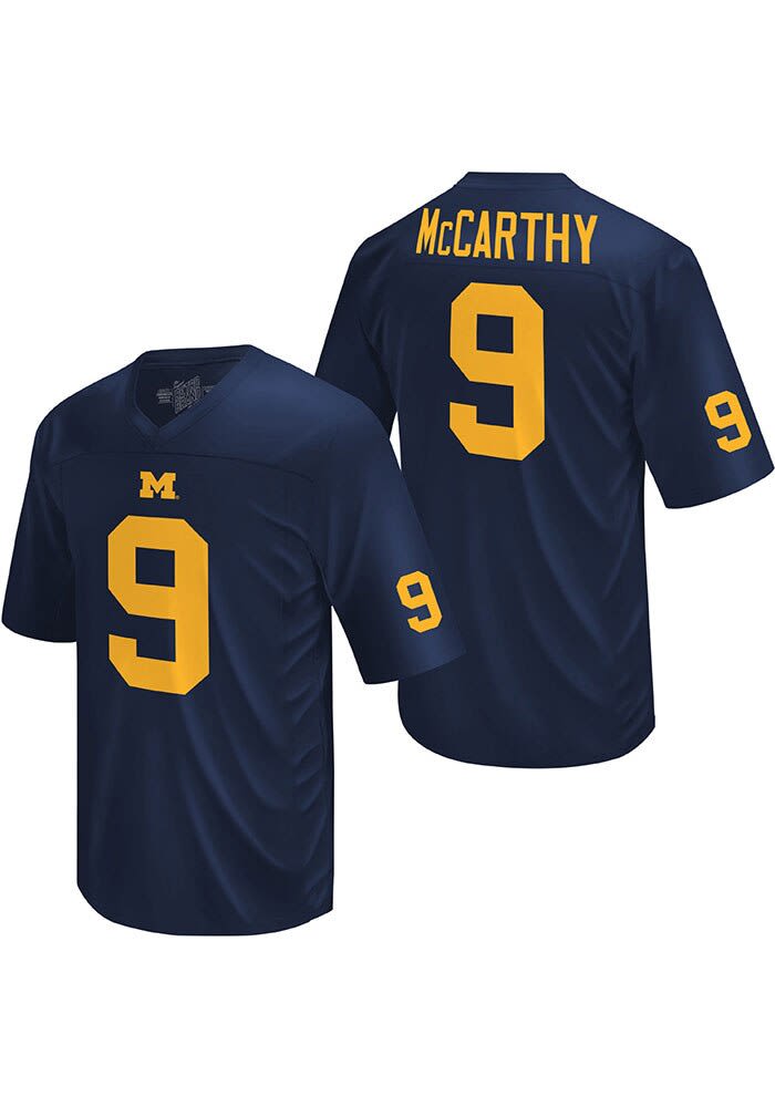 JJ McCarthy Mens BLUE Michigan Wolverines Replica Football Jersey