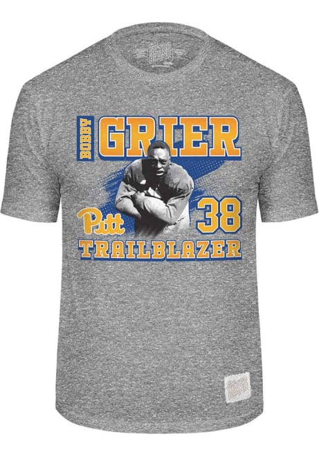 Mens Pitt Panthers Grey Original Retro Brand Football Bobby Grier 38 Fashion Player T Shirt