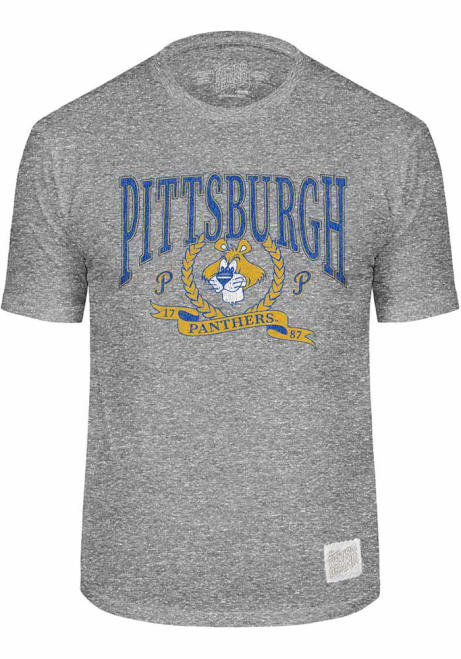 Pitt Panthers Grey Original Retro Brand Triblend Short Sleeve Fashion T Shirt