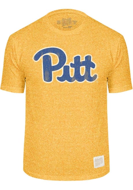 Pitt Panthers Gold Original Retro Brand Mock Twist Short Sleeve Fashion T Shirt