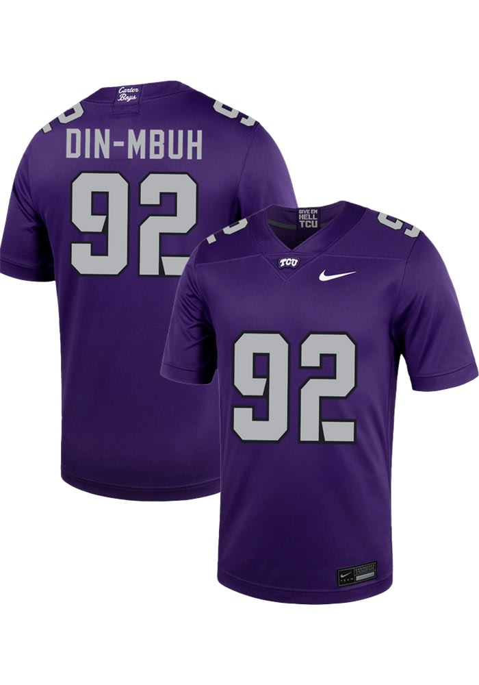 Ansel Din-Mbuh TCU Horned Frogs PURPLE Football NIL Game Jersey