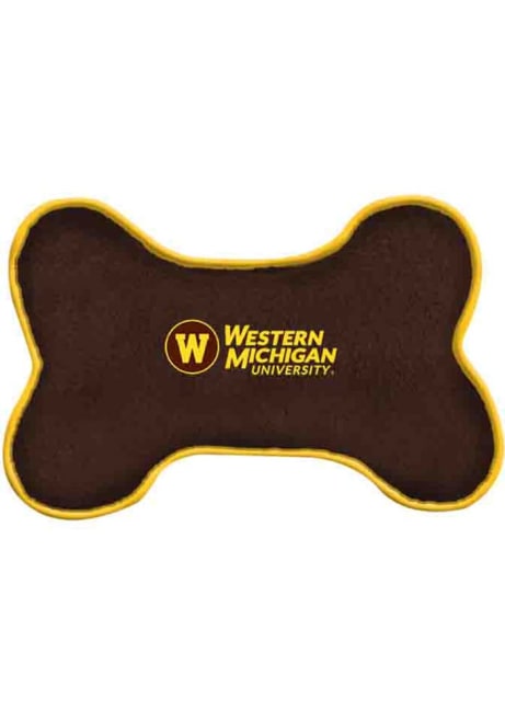 Brown Western Michigan Broncos Bone Squeak Pet Toy