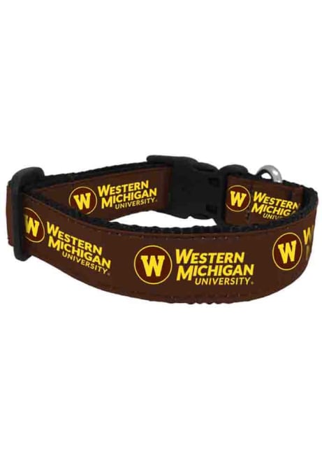 Brown Western Michigan Broncos Logo Pet Collar