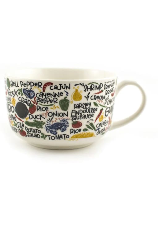 Louisiana State Icons 21 oz. Ceramic Mug - White