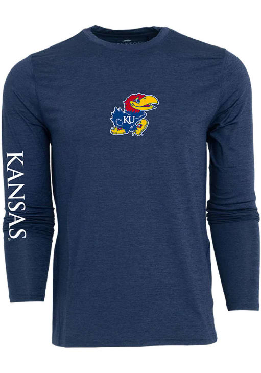 Greyson Kansas Jayhawks Mens Navy Blue Guide Sport Long Sleeve Crew Sweatshrt