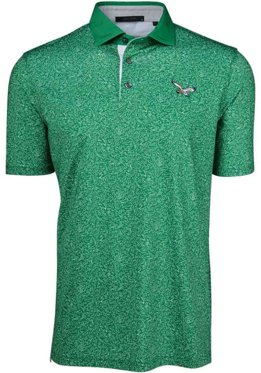 Greyson Philadelphia Eagles Mens Kelly Green Custom Short Sleeve Fashion Polo