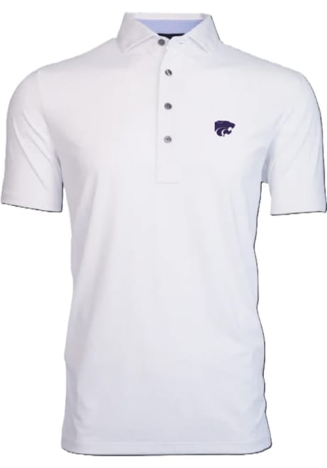 Mens K-State Wildcats White Greyson Tala Short Sleeve Polo Shirt