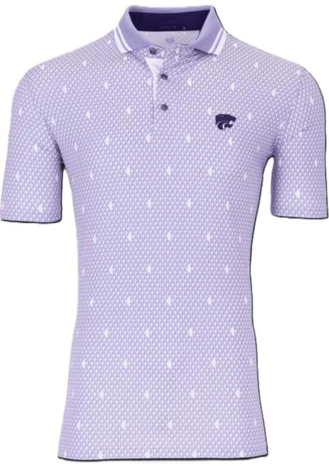 Mens K-State Wildcats Lavender Greyson Diamonds Short Sleeve Polo Shirt