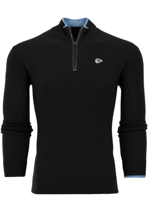 Greyson Kansas City Chiefs Mens Black Sebonack Long Sleeve Qtr Zip Pullover