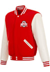 Main image for Mens Red Ohio State Buckeyes Reversible Fleece and Faux Leather Medium Weight Jacket