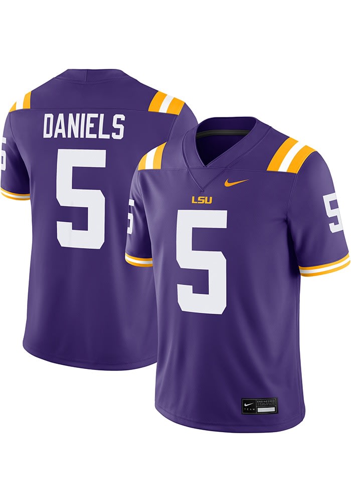 Jayden Daniels LSU Tigers PURPLE Football Alternate Daniels 5