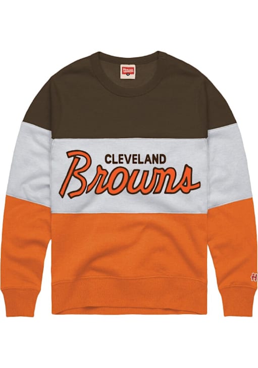 Homage Cleveland Browns Mens BROWN Retro Stripe Long Sleeve