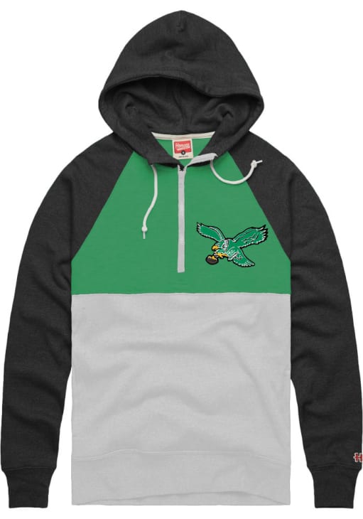 Homage Philadelphia Eagles Mens Kelly Green Retro Power Design Fashion Hood