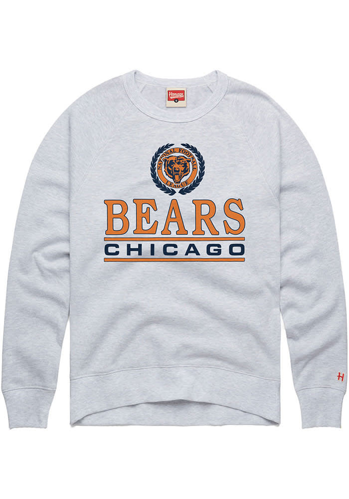 Homage Chicago Bears Mens ASH Collegiate Crest Long Sleeve Fashion