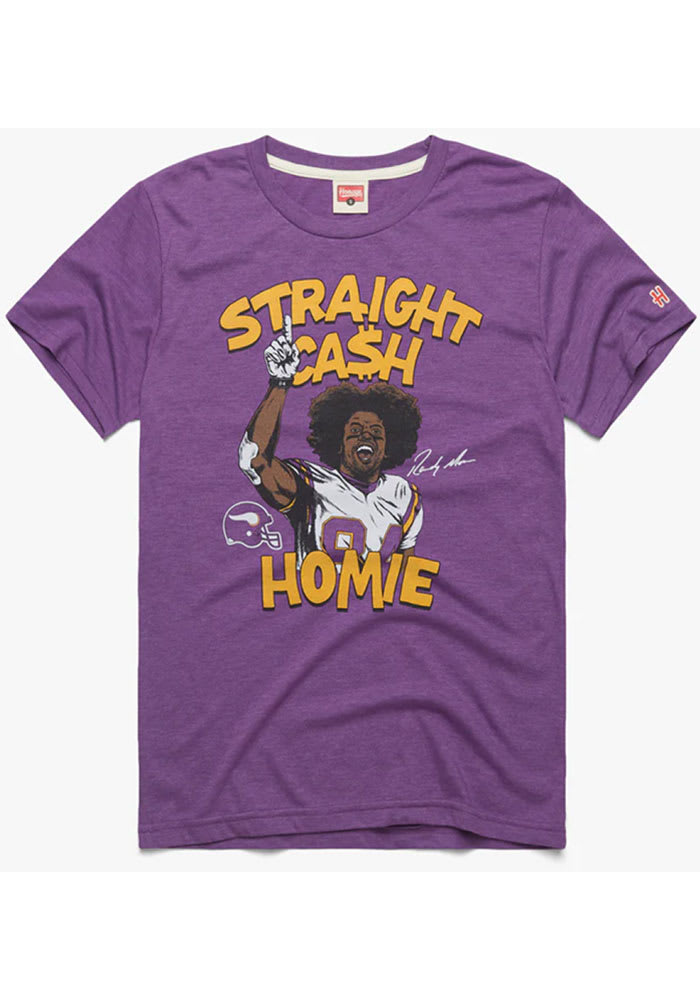 Randy Moss Minnesota Vikings PURPLE Straight Cash Homie Short Sleeve  Fashion Player T Shirt - 51300519