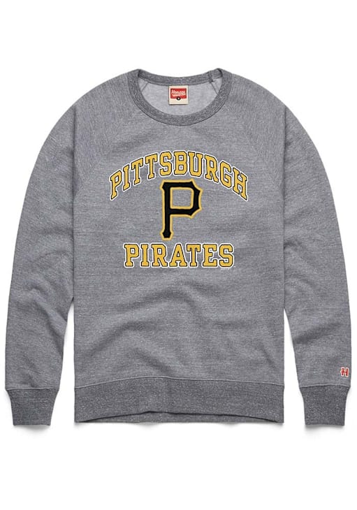Homage Pittsburgh Pirates Mens GREY Arch Long Sleeve Fashion