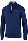 Main image for Mens Illinois Fighting Illini Navy Blue Columbia Heat Seal Omni Wick Wickhams Hills Qtr Zip Pullov..