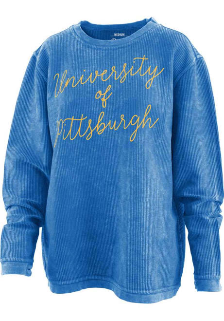 Womens Pitt Panthers White Pressbox #DYEHARD Crew Sweatshirt