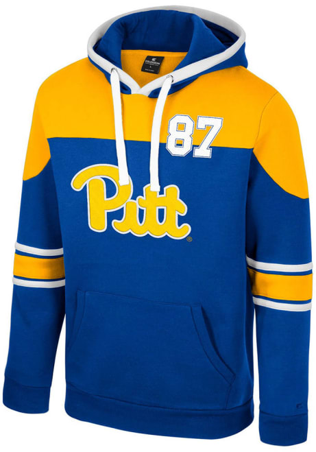 Mens Pitt Panthers Blue Colosseum Team Style Hooded Sweatshirt