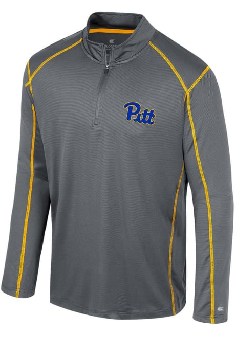 Mens Pitt Panthers Blue Colosseum Team Qtr Zip Pullover