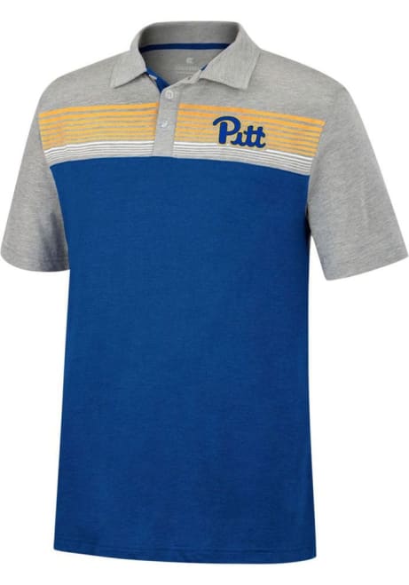 Mens Blue Pitt Panthers Team Short Sleeve Polo Shirt