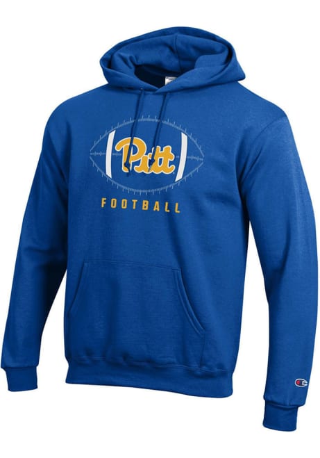 Mens Pitt Panthers Blue Champion Team Design Hooded Sweatshirt