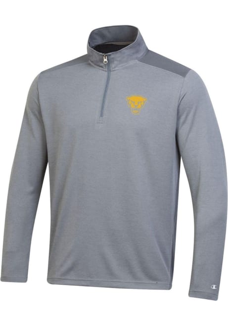 Mens Pitt Panthers Grey Champion #Univ of Pittsburg Qtr Zip Pullover