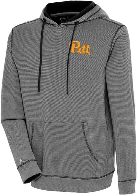 Mens Pitt Panthers Black Antigua #Univ of Pittsburg Hooded Sweatshirt