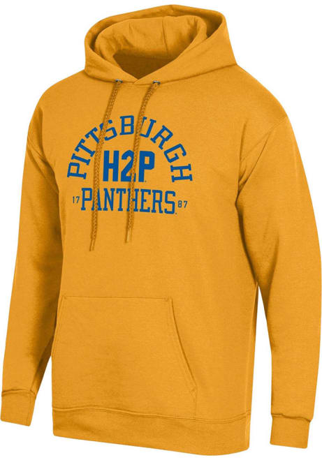 Mens Gold Pitt Panthers #Univ of Pittsburg Hooded Sweatshirt