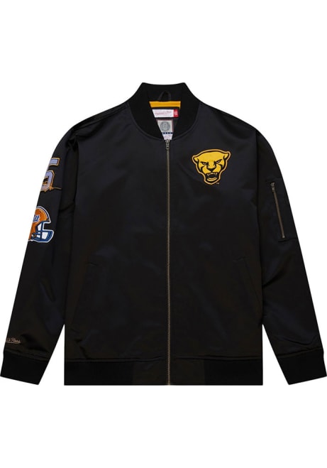 Mens Pitt Panthers Black Mitchell and Ness Team Light Weight Jacket