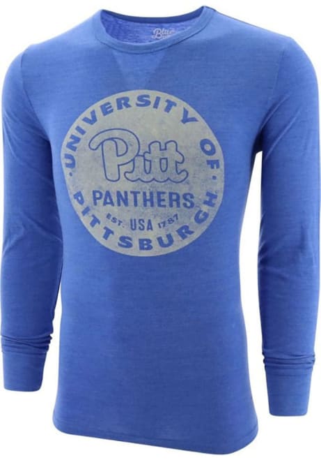 Mens Blue Pitt Panthers Team Long Sleeve Fashion T Shirt