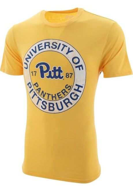 Gold Pitt Panthers Team Short Sleeve Fashion T Shirt