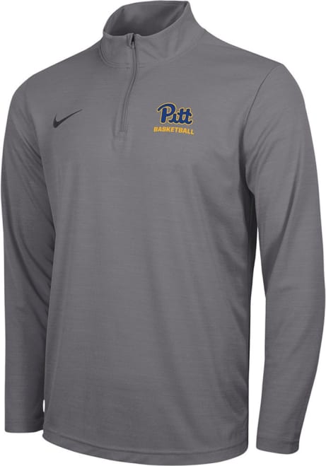 Mens Pitt Panthers Blue Nike Team Design Graphic Qtr Zip Pullover