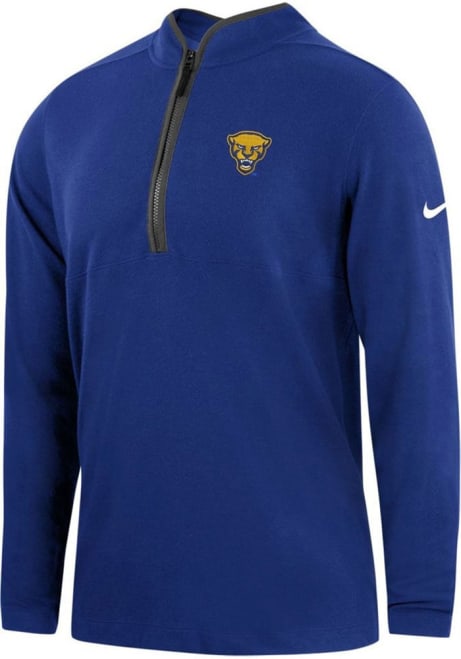 Mens Pitt Panthers Blue Nike Team Design Qtr Zip Pullover