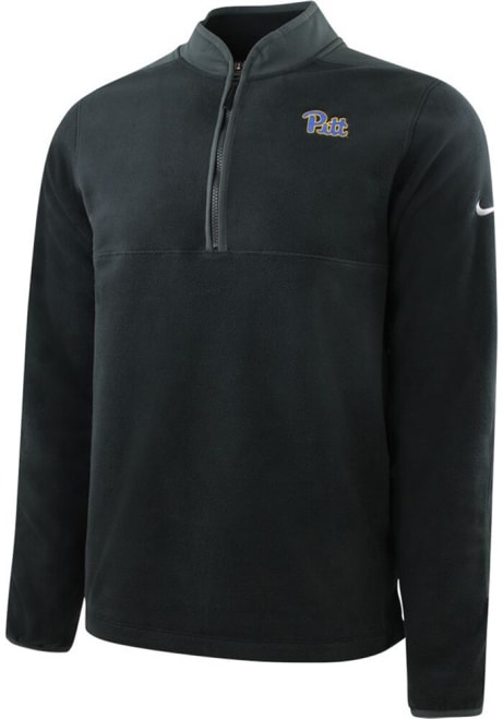 Mens Pitt Panthers Black Nike Team Qtr Zip Pullover