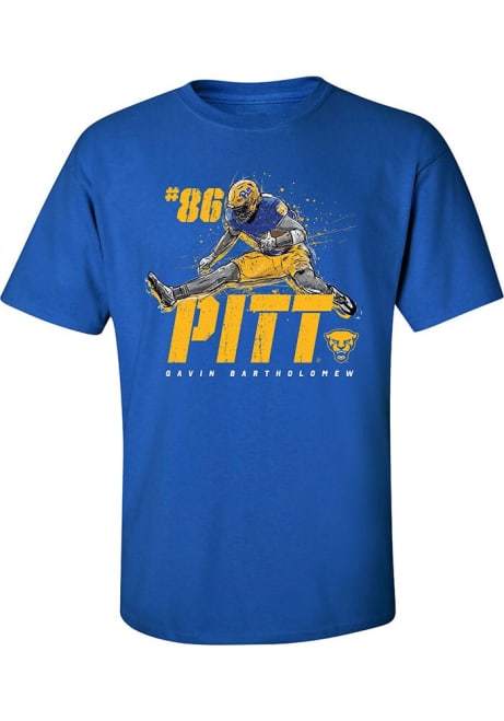 Mens Blue Pitt Panthers #Univ of Pittsburg Design Player T Shirt